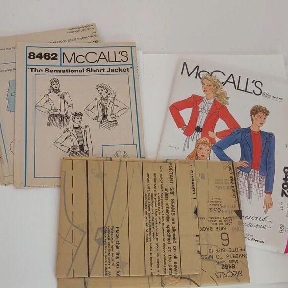 McCalls 8462 Vintage 1983 Sewing Pattern Womens Jacket Size 10 - Picture 8 of 9